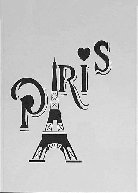 Paris Postmarken Schablone 11,5x11,5cm - Wiederverwendbar Für Deko-Projekte