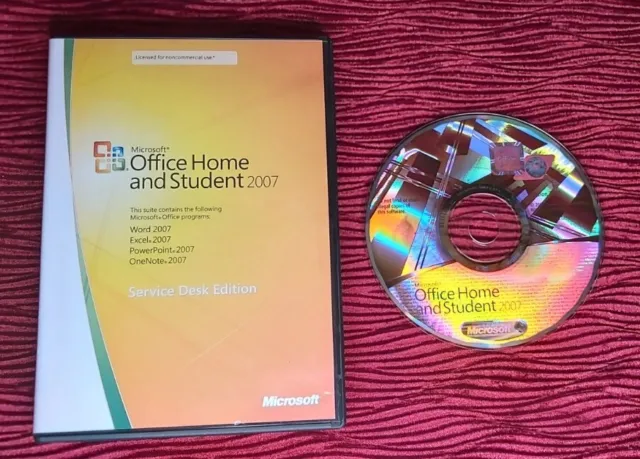 Microsoft Office 2007 Home Student 3 utenti DVD Word Excel Powerpoint Windows 10