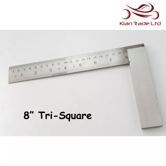 Tri Square 8" inch 200mm Graduated Marked Try Top Quality Wood Carpentry Tool