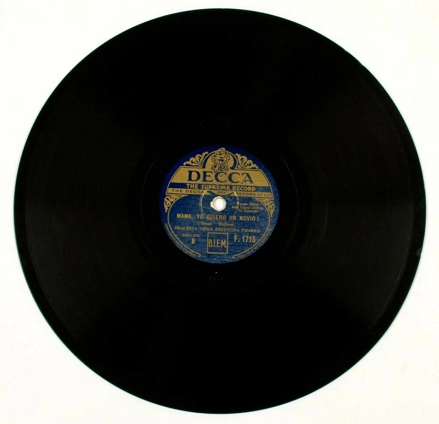Shellac Music ORQUESTA TIPICA ARGENTINA Pizarro Decca F.1715 VG Shellac Music Record ...