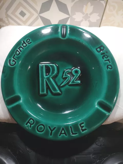 Grand Cendrier De Comptoir Ancien " R52 Grande Biere Royale"  Ceramique Keraluc