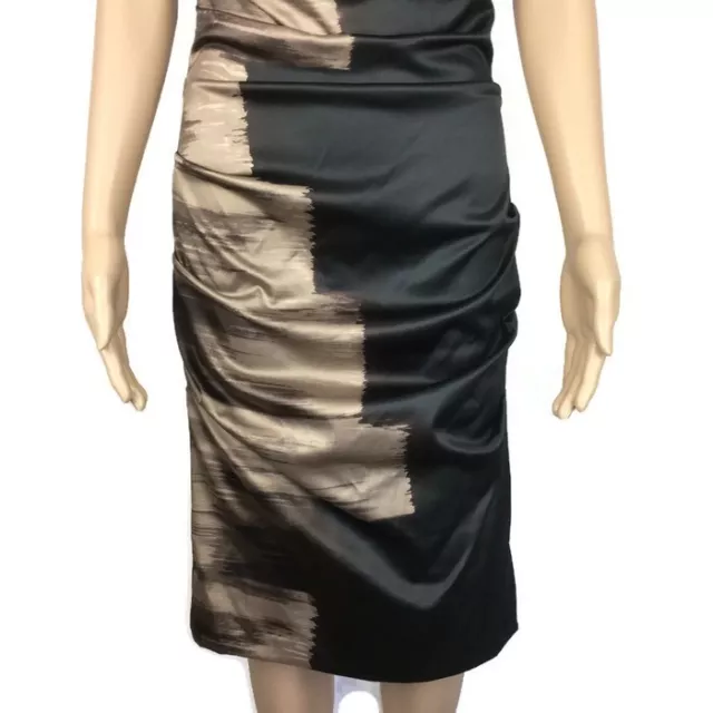 Le Chateau Dress Black Brown Grandeur Bodycon Rouched Size 5P RRP$160 NWT AP3 3