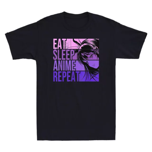 Eat Sleep Anime Repeat Anime Lovers Gift Idea Girl Funny Vintage Men's T-Shirt