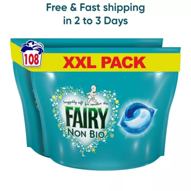 Fairy Non-Bio PODS, Washing Liquid Laundry Detergent Tablets/Capsules, 108