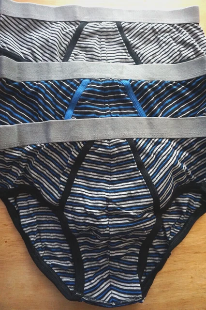 Vintage Puritan Ringer Lot Of Three Mens Striped Briefs/Size Large (36-38)/Nwot