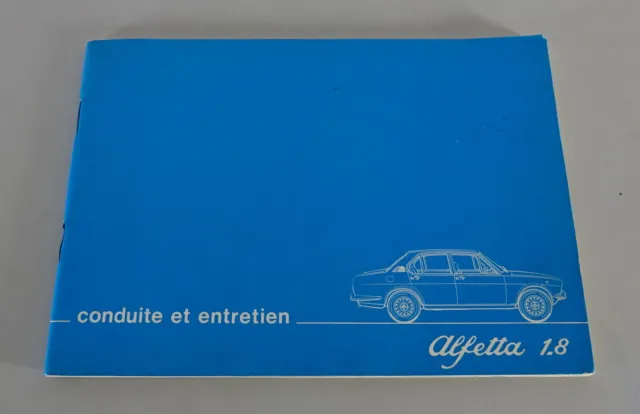 Conduite et Entretien / Manuel Alfa Romeo Alfetta 1.8 Etat 12/1975