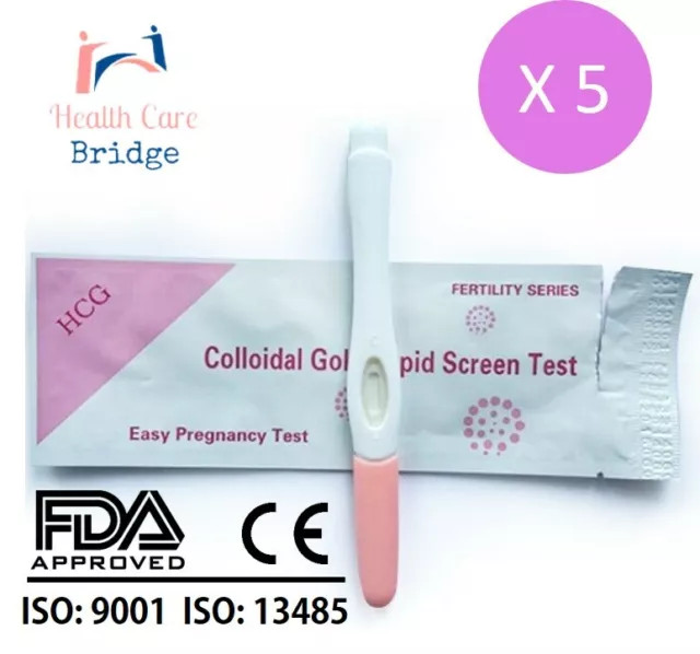 5 Pregnancy Test Sticks Midstream Early 99% Accuracy 10mlU HCG Urine Testing Kit
