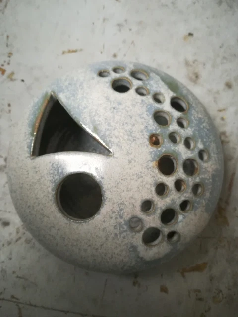 VASE BOULE ART Deco Avec Sa Grille Pique Fleur En Fer EUR 15,00