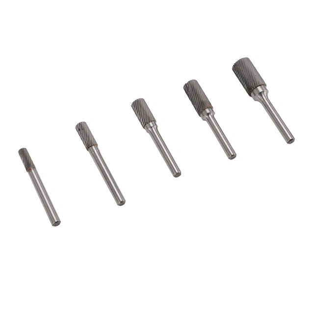 5Pcs Carbide Burr Set Single Cut Files With 6mm/0.24in Shank For Engravin