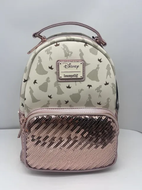 NWT DISNEY PRINCESS SEQUIN LOUNGEFLY Mini Backpack