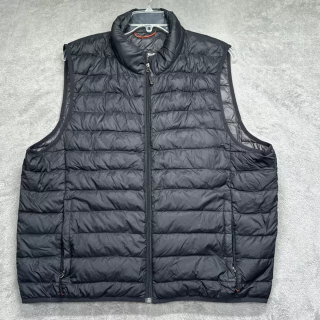 HAWKE & CO Vest Mens Large Black Duck Down Zip Up Warm Packable $19.95 ...
