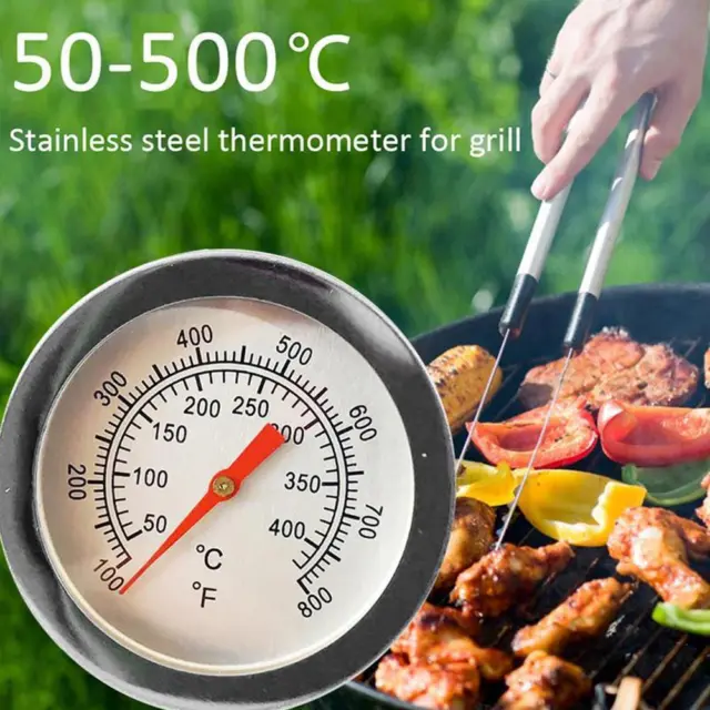 NEU Barbecue BBQ Smoker Grill Thermometer Temperaturanzeige Edelstahl BEST X8Q5