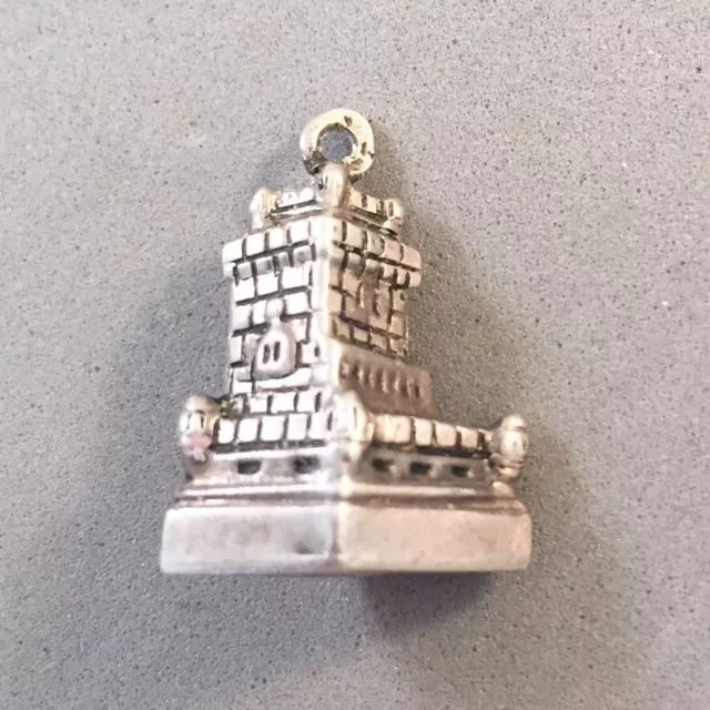 VINTAGE Silver BELEM TOWER CHARM Pendant Lisbon Portugal  Estate Antique VT39