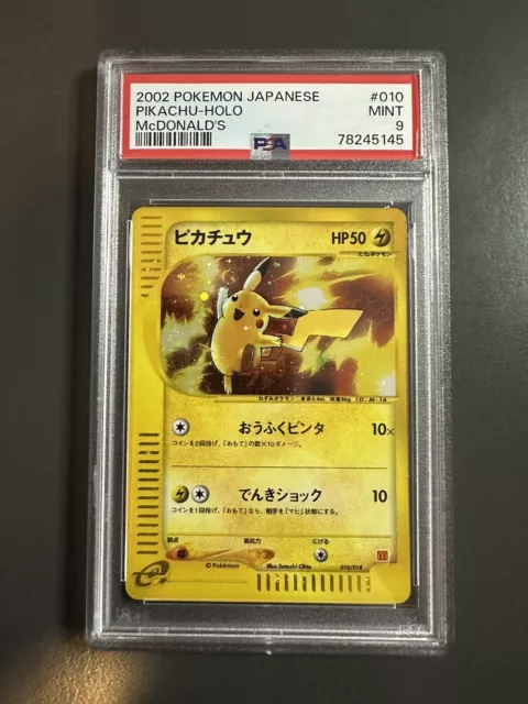 Pikachu Holo PSA 9 2002 McDonald’s Promo Japanese 010/018 Pokémon Mint