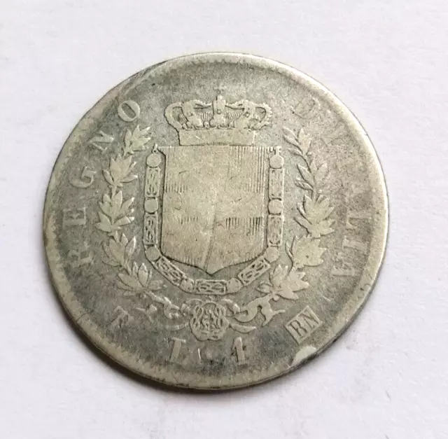 Regno D' Italia  Vitt. Em. Ii   1 Lira Stemma   Torino 1863   N.c.