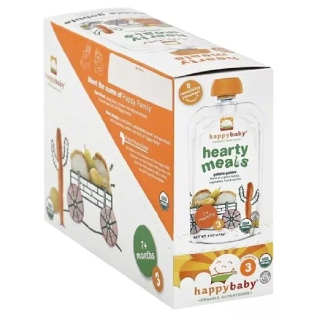 HAPPYBABY HERZHAFTE MAHLZEITEN, STUFE 3, BIO-BABYNAHRUNG, WURZELGEMÜSE & TÜRKEI 4 OZ. - 8er-Pack 3