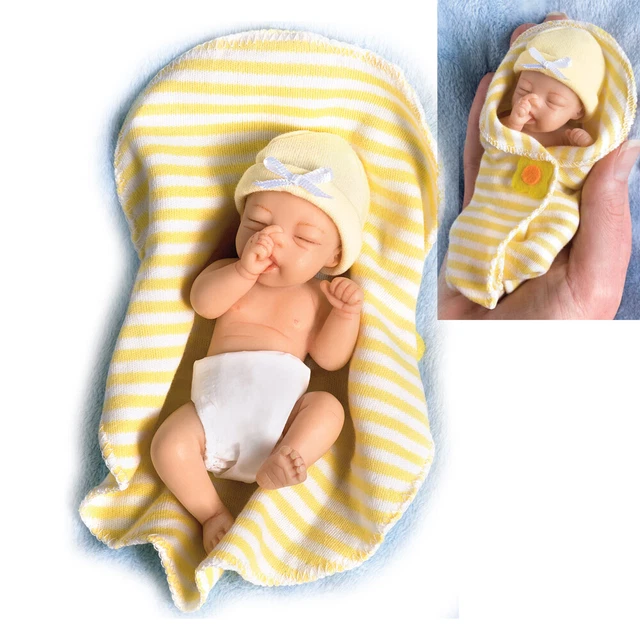Ashton Drake Bundle of Sunshine Lifelike Miniature Baby Doll by Sherry Rawn  4"