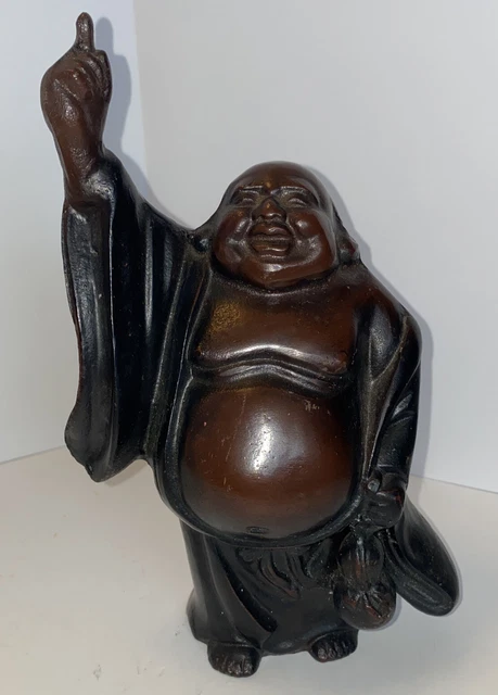Vintage Bronze Buddah Happy Buddah, Teaching Buddah, Fortune Missing Staff