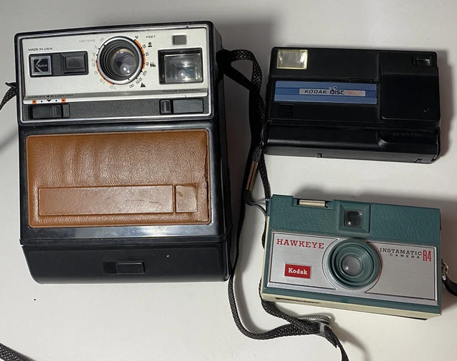Lote de 3 cámaras Kodak-200 como está solo para piezas, disco 3600, ojo de halcón R4