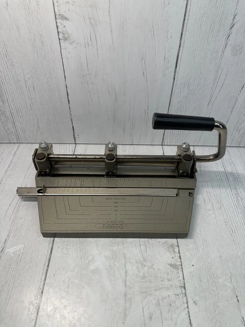 Vintage BOSTON Heavy Duty 3 Hole Punch Made In USA Three Hole paper Puncher