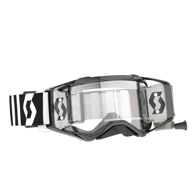 Occhiali da motocross Scott Prospect WFS RACING BIANCO NERO obiettivo funzionante trasparente