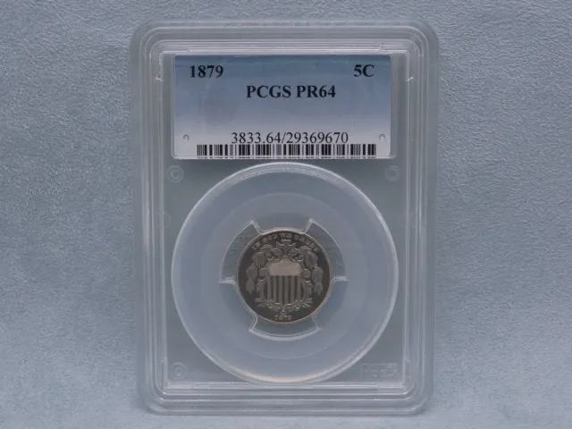 PCGS Certified 1879 Shield Nickel 5 Cent Coin PR64 Proof