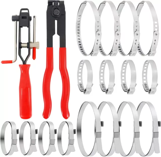 RealPlus 18Pcs CV Joint Boot Clamp Pliers with CV Boot Clamps Kit,Car Tool