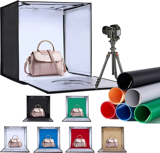 ZKEEZM Light Box Photography 20"x20" with 160LED Lights and 6 Color Backdrops