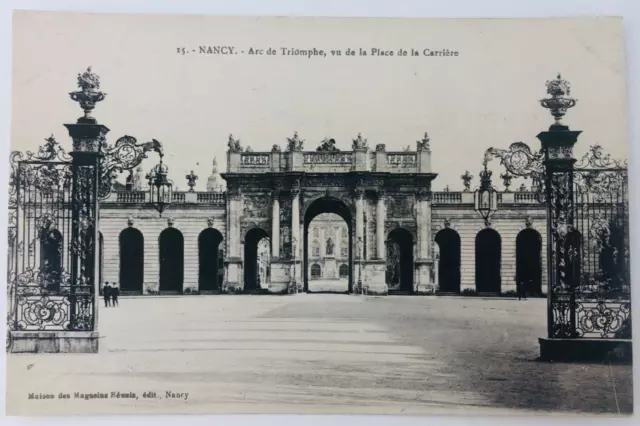 Vintage Nancy France Arc de Triomphe vu de la Place de la Carriere Postcard P109