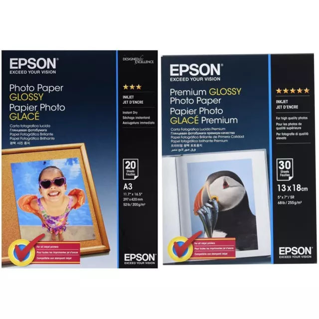 Epson A3 Glossy Photo Paper,White Single