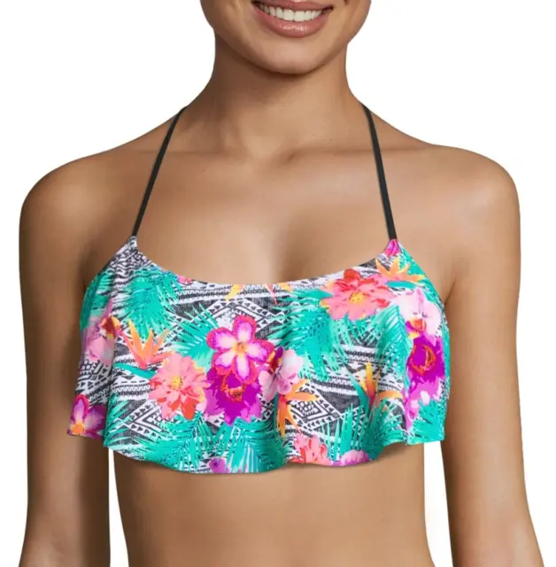 Arizona Floral Flounce Swimsuit Top-Juniors Size S, L, XL Msrp $36.00 New