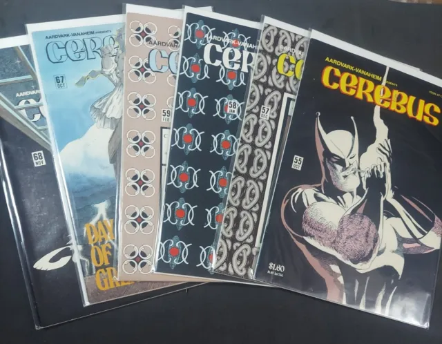Cerebus #55 57 58 59 67 68 lot of 6 Aardvark-Vanaheim Comics 1982 VF