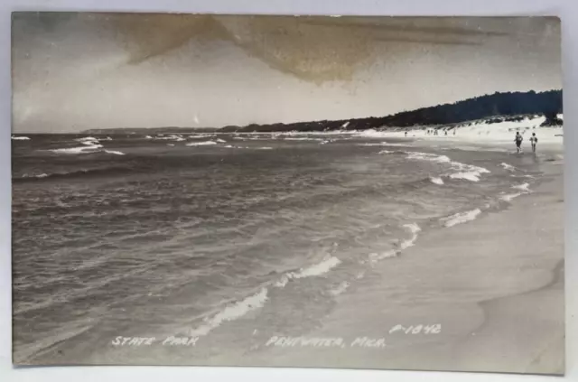 RPPC State Park, Pentwater, Michigan MI Vintage Real Photo Postcard