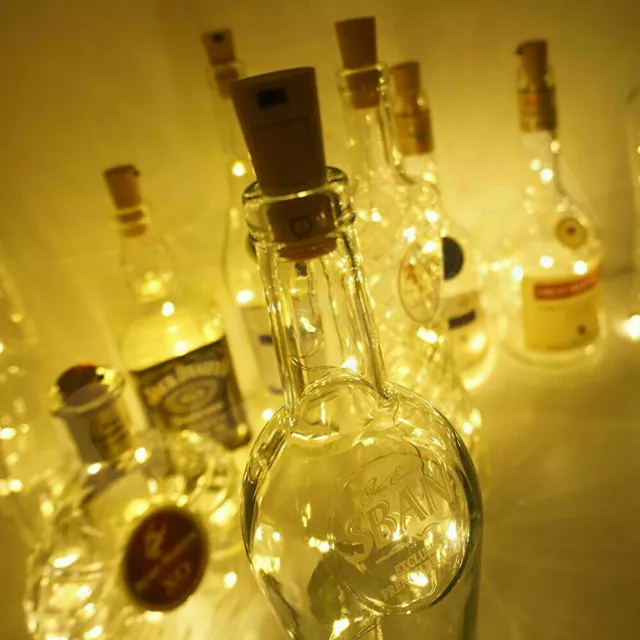 2m 20LED Fairy Light Wine Bottle String Lights Cork Copper Wire Christmas Decor