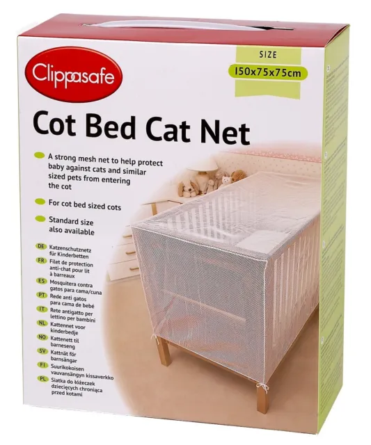 Clippasafe Kinderbett Katzennetz Baby schützen verhindern sicheres Netz Schlaf