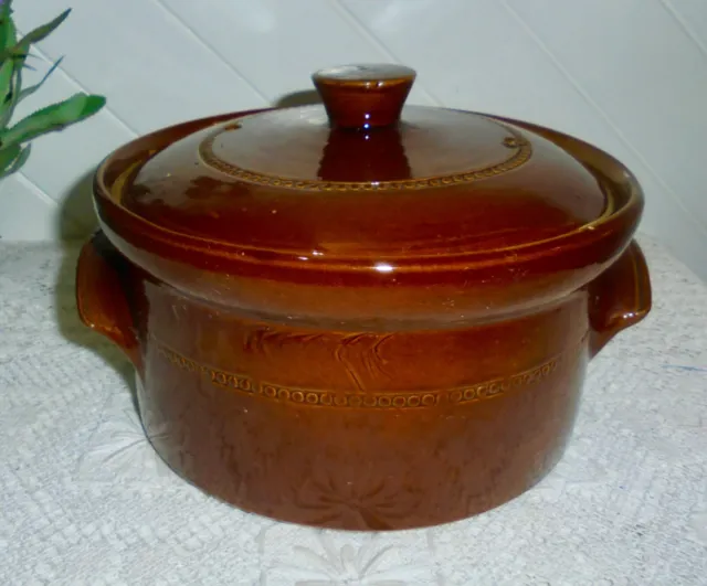 Pearsons of Chesterfield English 70’s Stoneware Brown Glazed Casserole 1.5Ltrs