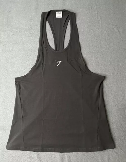 Gymshark Black Scoop Neck Stretch Critical 2.0 Stringer Pullover Tank Top  Mens M