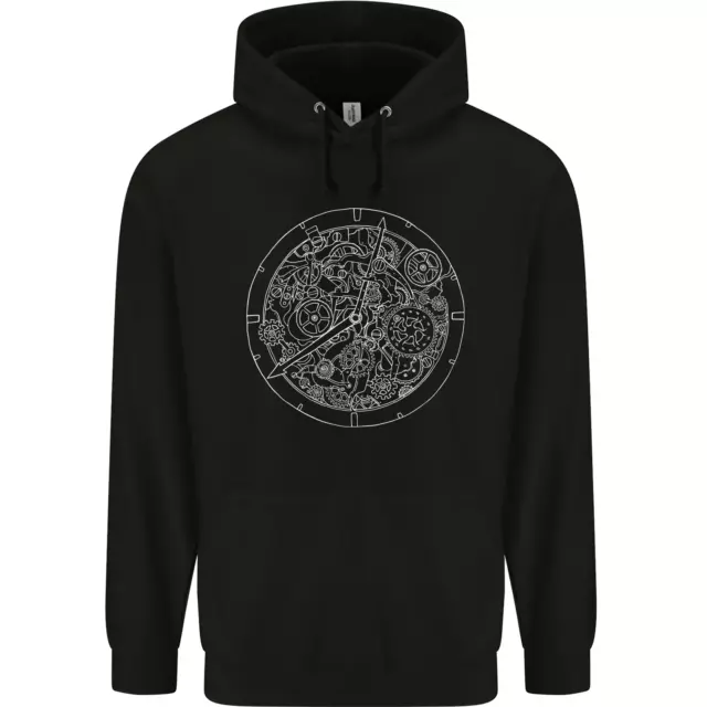 Mecánico Reloj Línea Dibujo Timepiece Hombre Sudadera