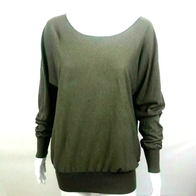 Strenesse Gabriele Women Sweater Made In Italy Top Size 10 Brown Dolmen Sleeves