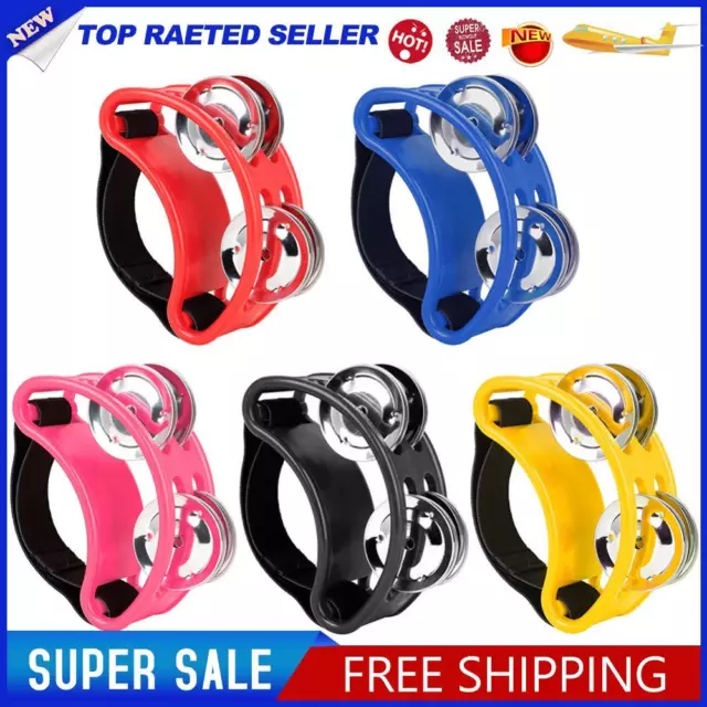 Foot Tambourine Metal Jingle Bell with Elastic Strap Drum Musical Instruments