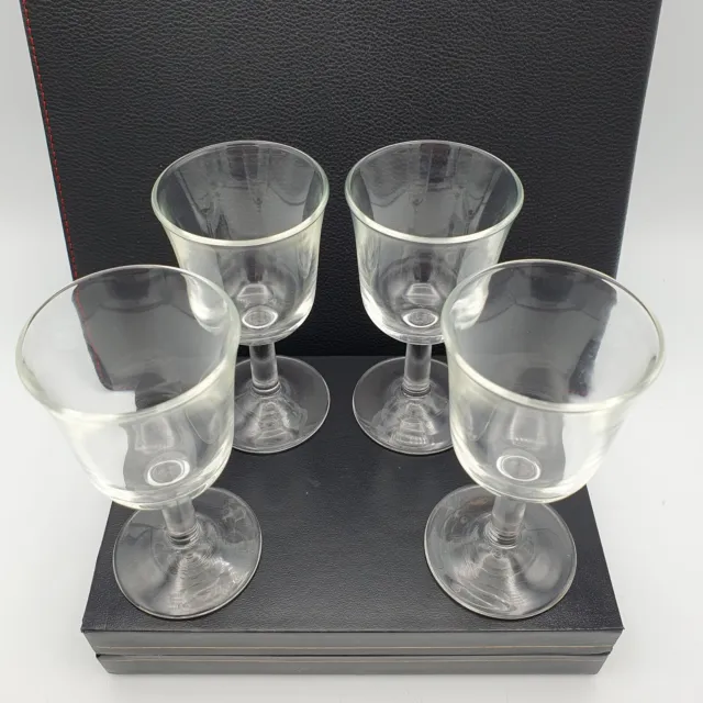 Vintage French tiny wine glasses Copitas or dessert wine glass clear 9.5cm x 4 2