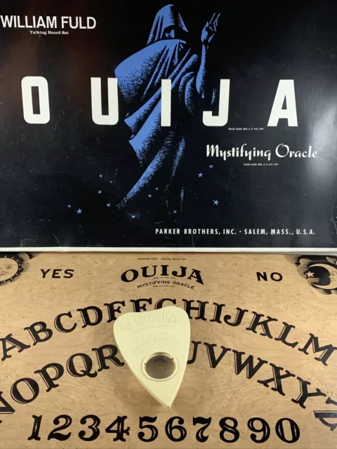 Vintage William Fuld Ouija Board Parker Brothers Wood Original Box Planchette