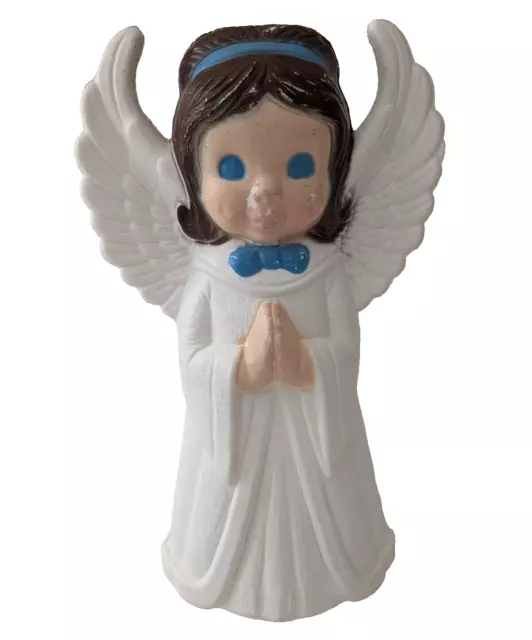 Vintage Angel Blow Mold Christmas Holiday Praying Gen Foam Plastic Outdoor 13x6"