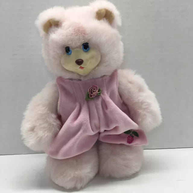 Fisher Price Pink  Plush Sarahberry Bear 1998 Stuffed Animal 9"