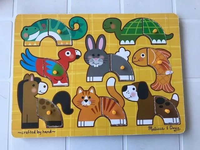 MELISSA & DOUG FRESH START PUZZLE "PETS MIX'N MATCH"  AGE 2+   CRAFTED by HAND