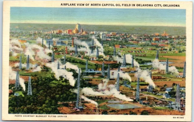 Postcard - Airplane View of North Capitol Oil Field in Oklahoma City, Oklahoma
