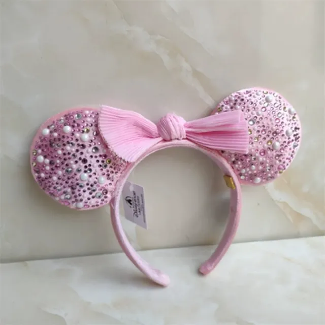 Rare Pearl 2021 BaubleBar Disney Parks Minnie Ears Headband Millennial Pink Bow