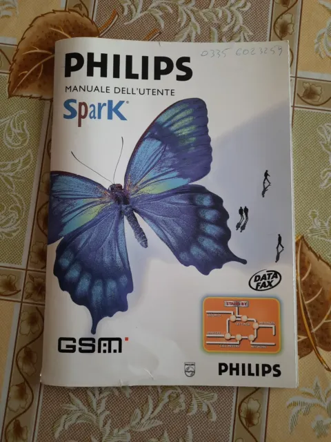 Manuale Dell'utente Uso Cellulare Philips Spark IT anni '90 per Collezionismo