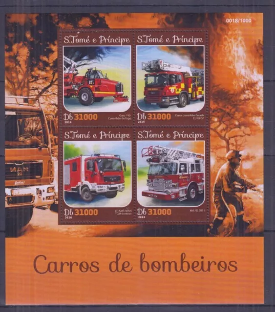 C616. S. Tome and Principe - MNH - Transportation - Fire Trucks