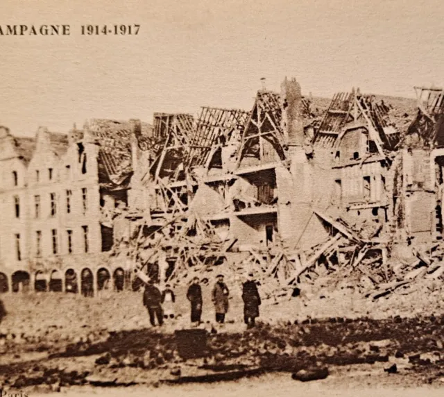 France WWI Arras Petit Place Bombardment Damage Vintage Postcard A46